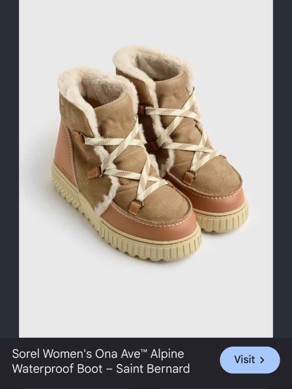 new SOREL FROM FREE PEOPLE ONA ave alpine shearling boots 8.5